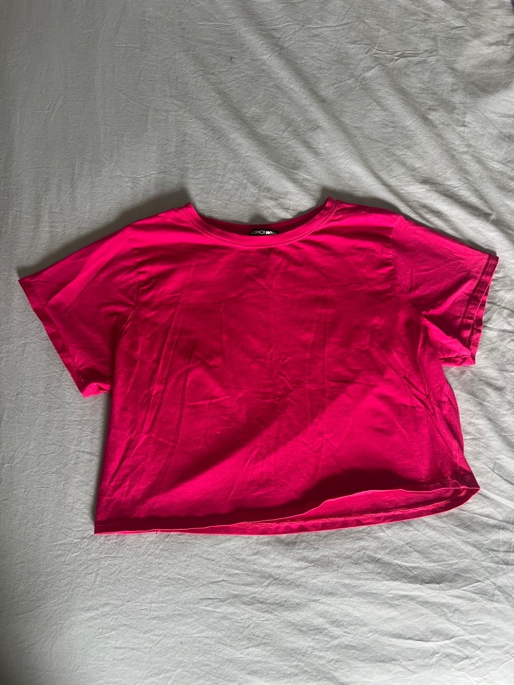 Boxy Crewneck Tee - Hot Pink